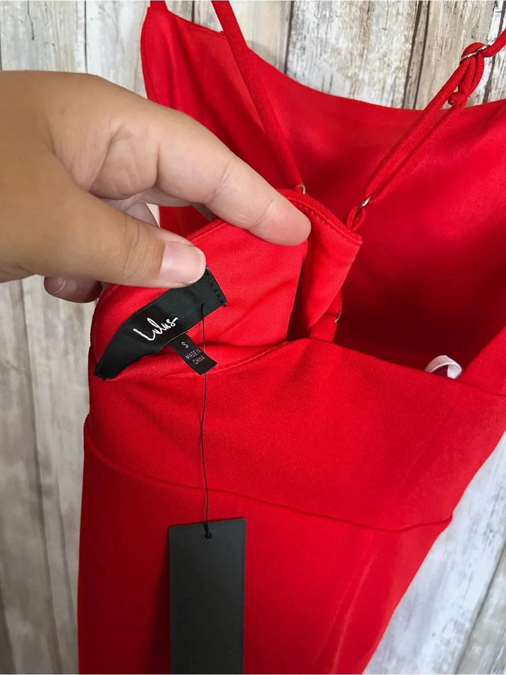 Lulus Red Bodycon Asymmetrical Hem Mini Dress NWT Size Small
